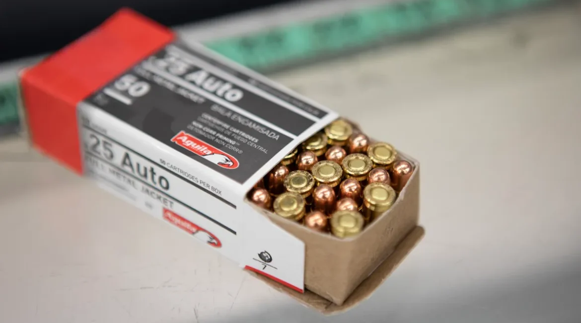 .25 Caliber Ammunition on the Counter at Big 5