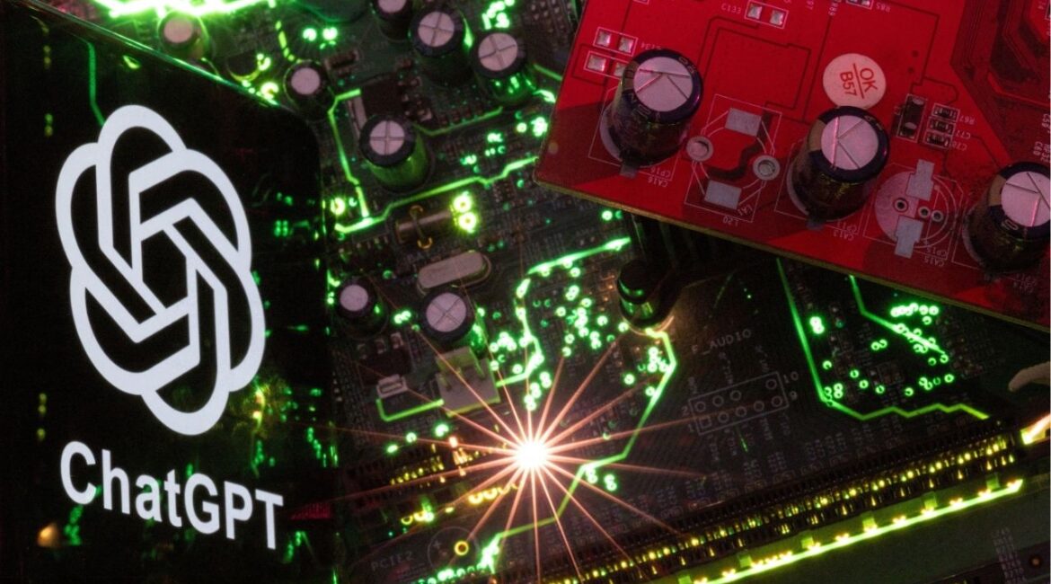 A smartphone with a displayed ChatGPT logo is placed on a computer motherboard in this illustration taken February 23, 2023. (Reuters File)