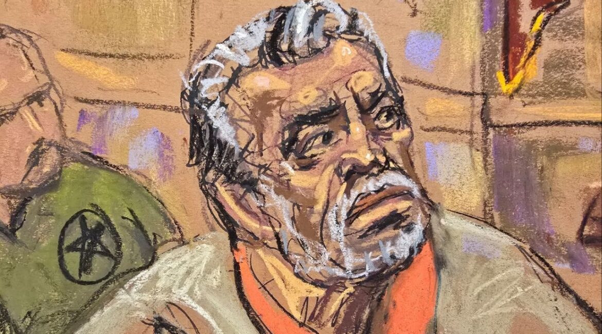 Accused Mexican former drug lord Ismael "El Mayo" Zambada appears in Brooklyn federal court, New York, U.S, October 18, 2024, in this courtroom sketch. (Reuters File)