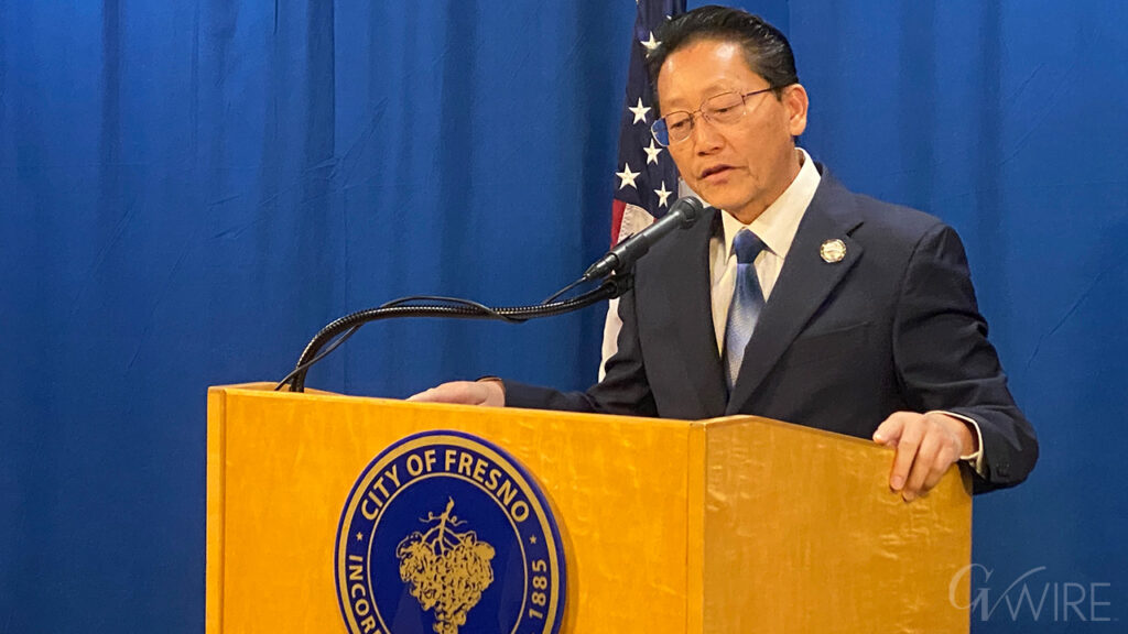 Fresno City Councilmember Brandon Vang revealed the name of the Southeast Fresno Sports Complex at a Aug. 7, 2025 City Hall news conference.