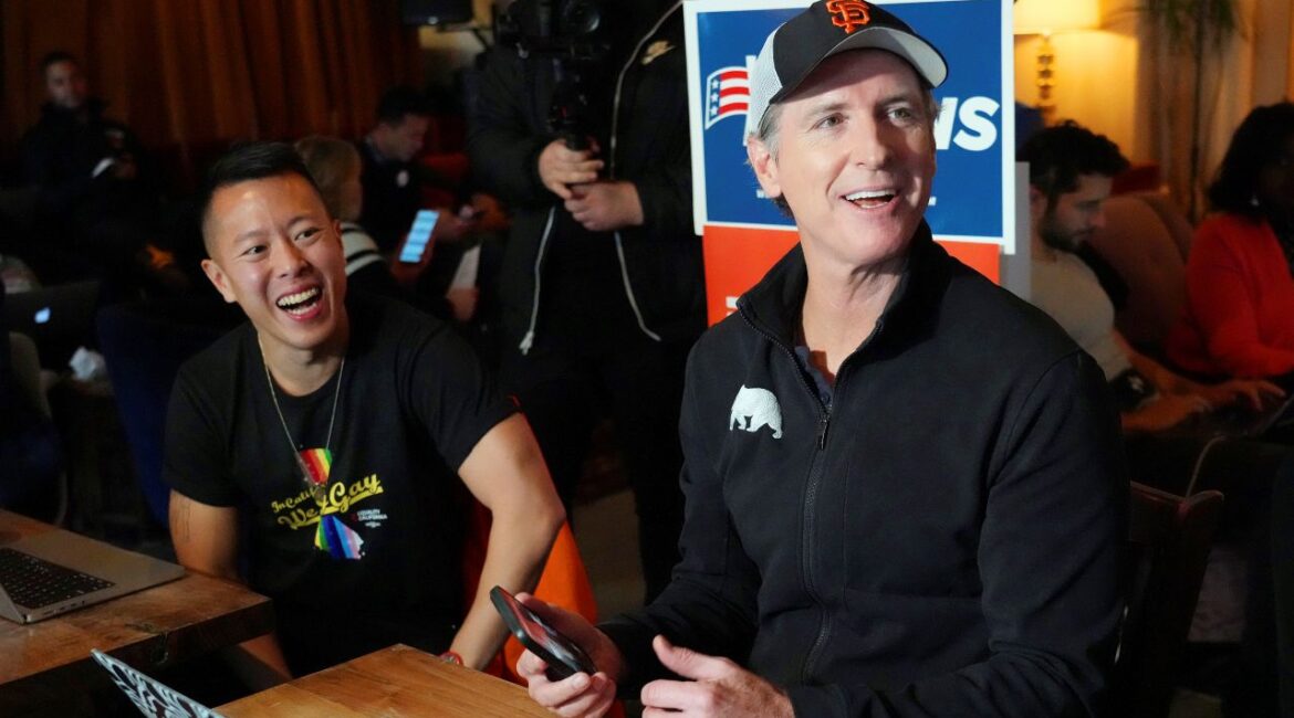 Gavin Newsom in San Francisco's Mission District