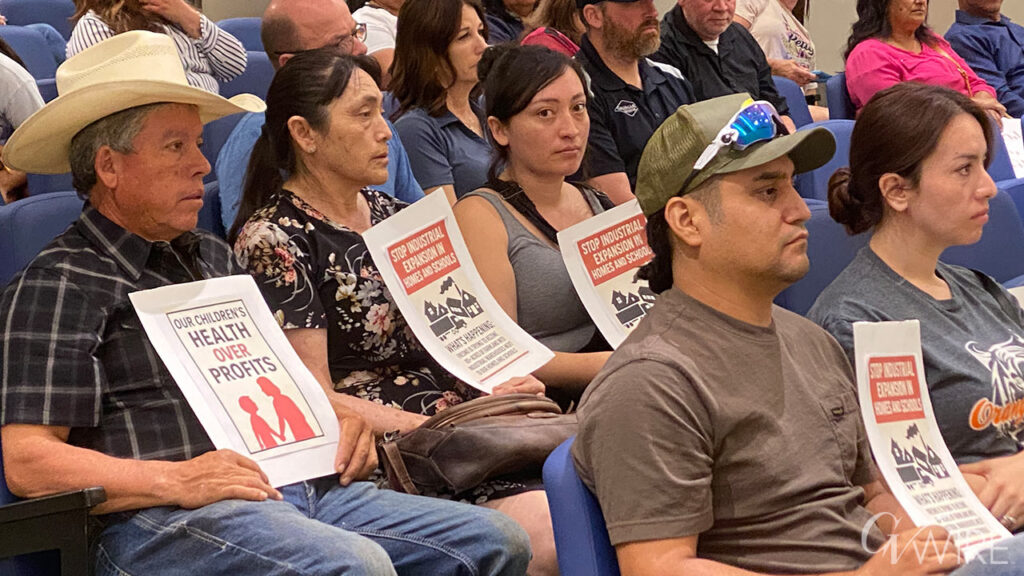 Opponents of an industrial rezone project in south Fresno attended the Aug. 14, 2025 Fresno City Council meeting.