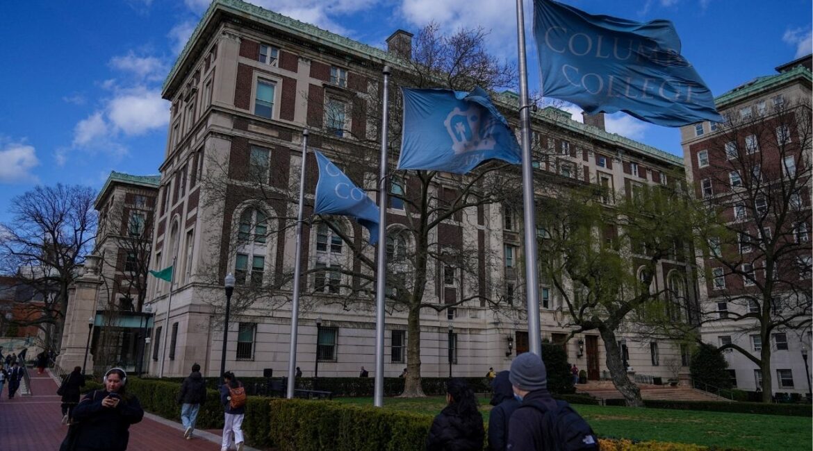 People walk on campus at Columbia University in New York City, U.S., April 8, 2025. (Reuters File)