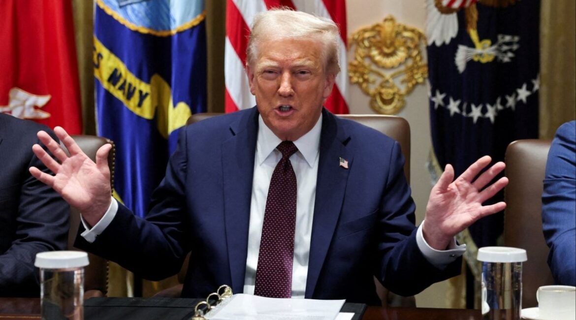 President Donald Trump gestures during a cabinet meeting at the White House in Washington, D.C., U.S., August 26, 2025. (Reuters File)