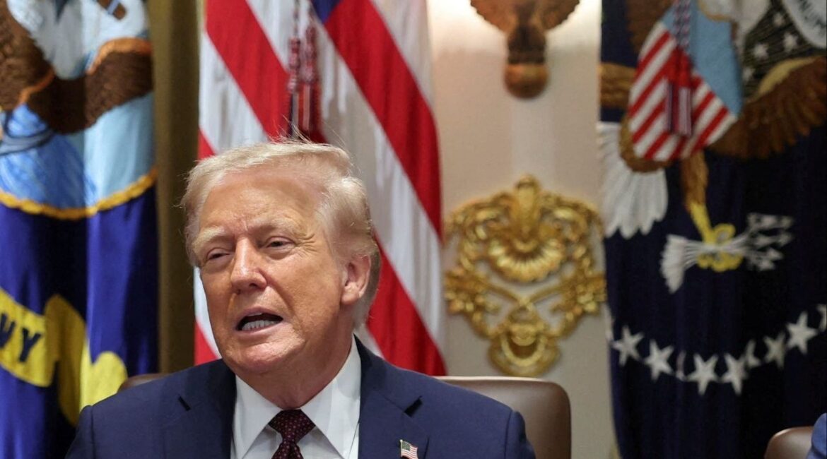 President Donald Trump reacts during a cabinet meeting at the White House in Washington, D.C., U.S., August 26, 2025. (Reuters File)