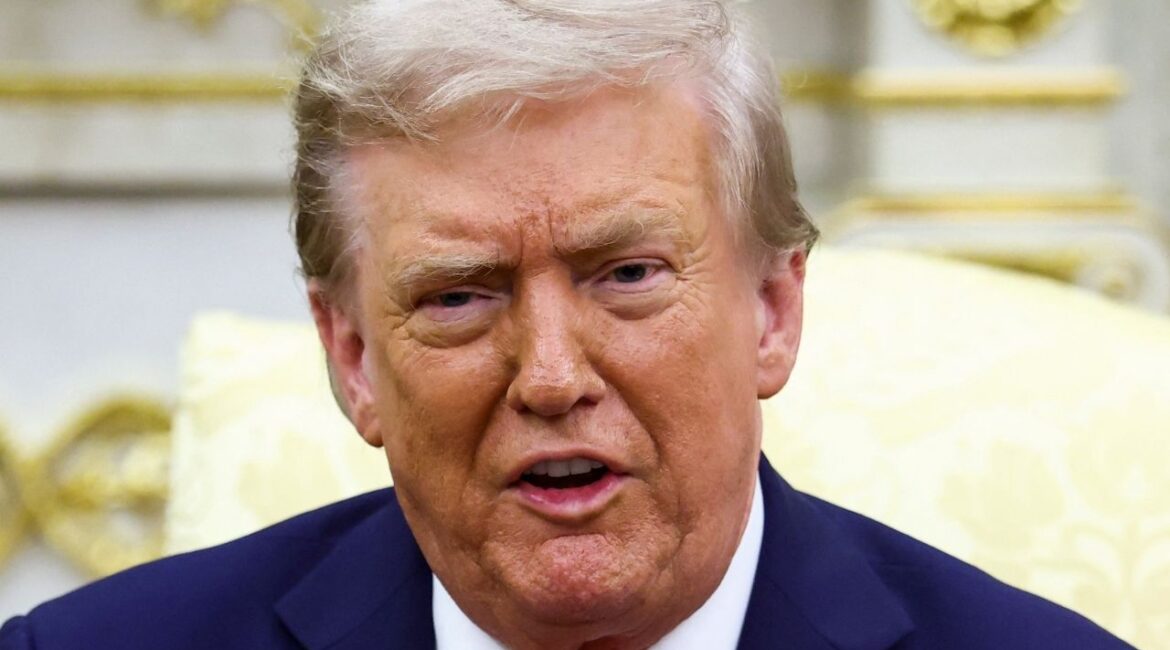 President Donald Trump reacts during a meeting in Washington, D.C., U.S., August 18, 2025. (Reuters File)