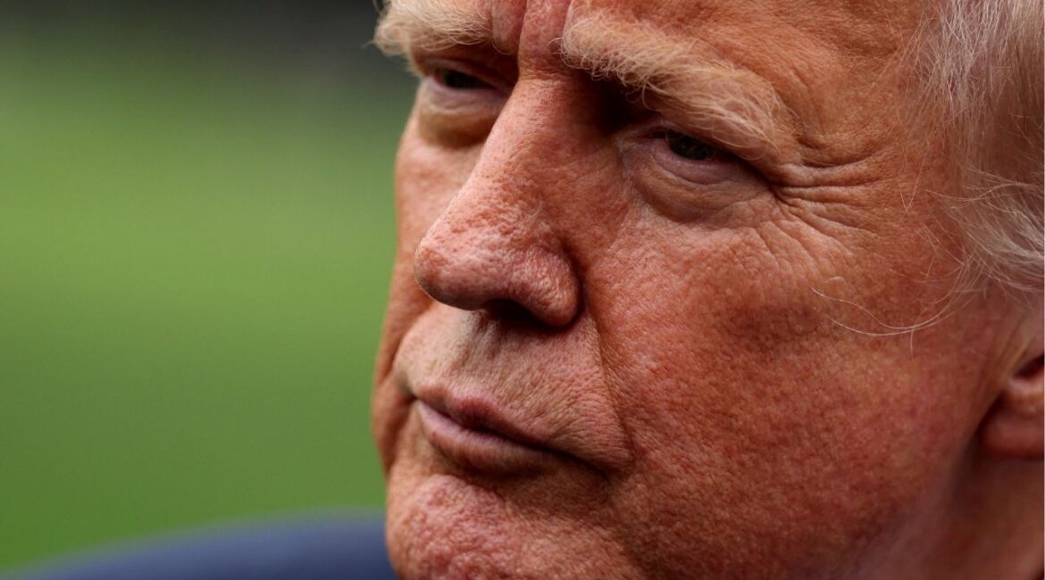President Donald Trump speaks to reporters ahead of boarding Marine One to depart for New Jersey, at the White House in Washington, D.C., U.S., August 1, 2025. (Reuters/Jonathan Ernst)