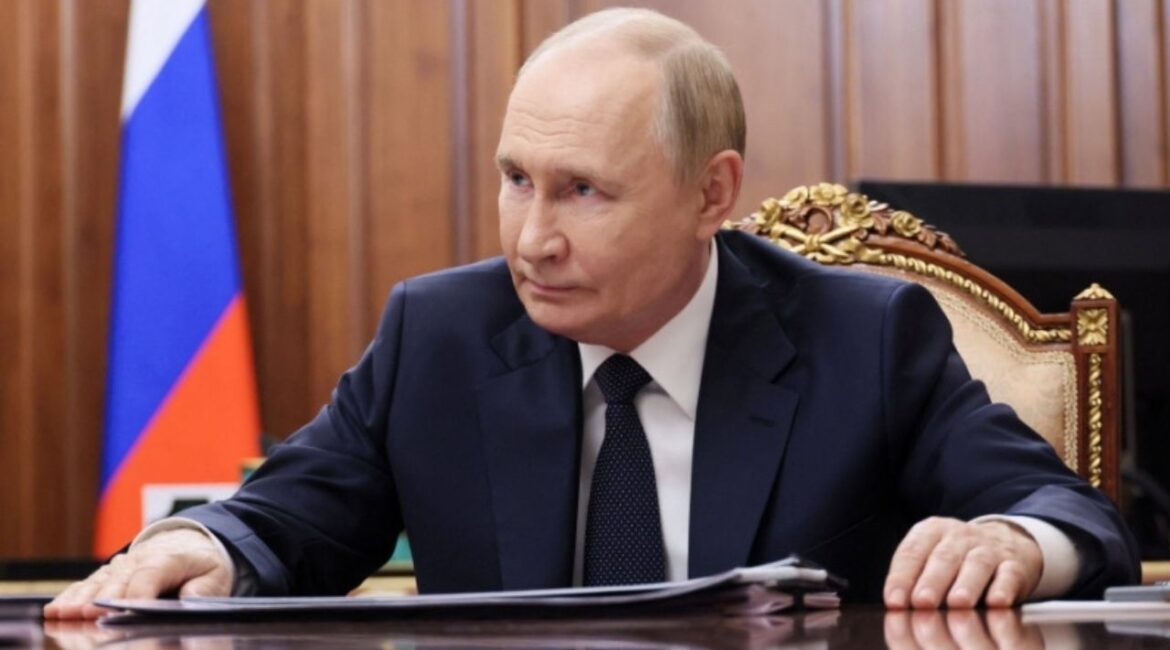 Russian President Vladimir Putin attends a meeting with Moscow-installed leader of the Russian-controlled part of the Donetsk region Denis Pushilin amid Russia-Ukraine military conflict, at the Kremlin in Moscow, Russia, August 4, 2025. (Reuters File)