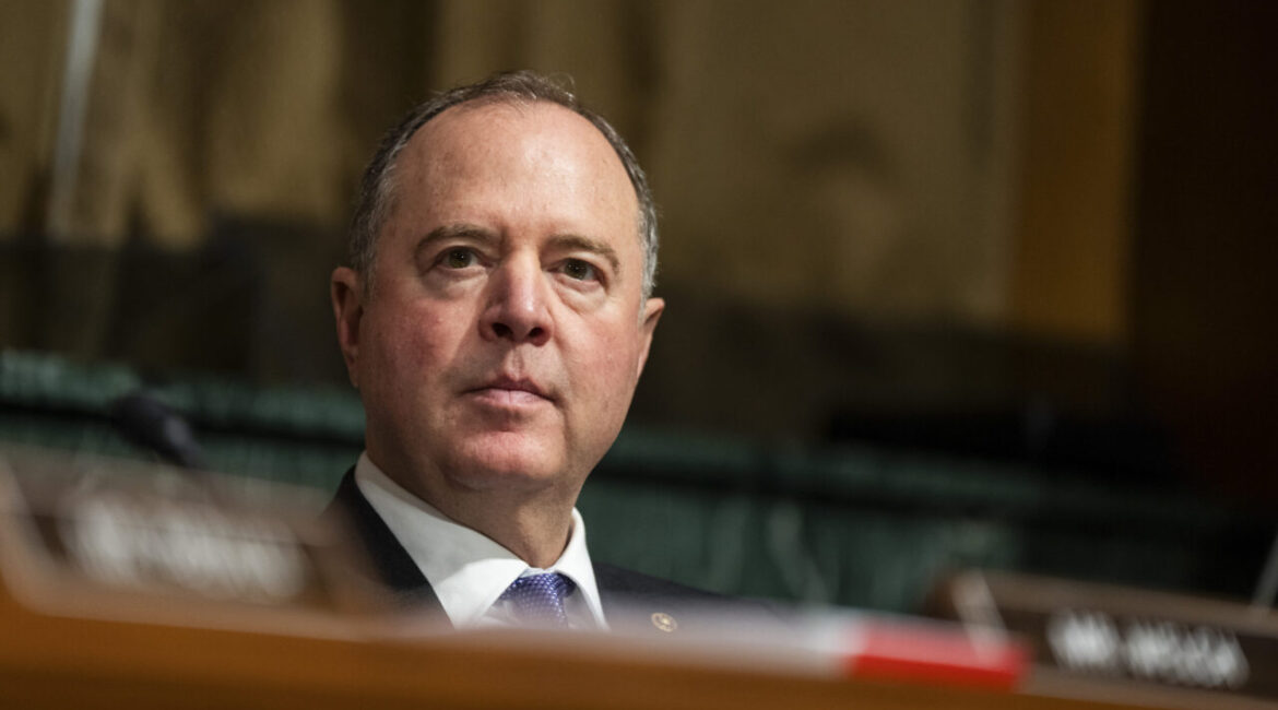 Image of Sen. Adam Schiff During a Committee Hearing