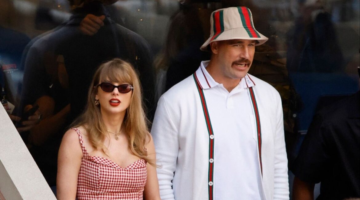 Singer Taylor Swift and Kansas City Chiefs' Travis Kelce are seen during the final match between Italy's Jannik Sinner and Taylor Fritz of the U.S. (Reuters File)