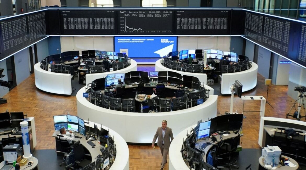 The German share price index DAX graph is pictured at the stock exchange in Frankfurt, Germany, August 1, 2025. (Reuters File)