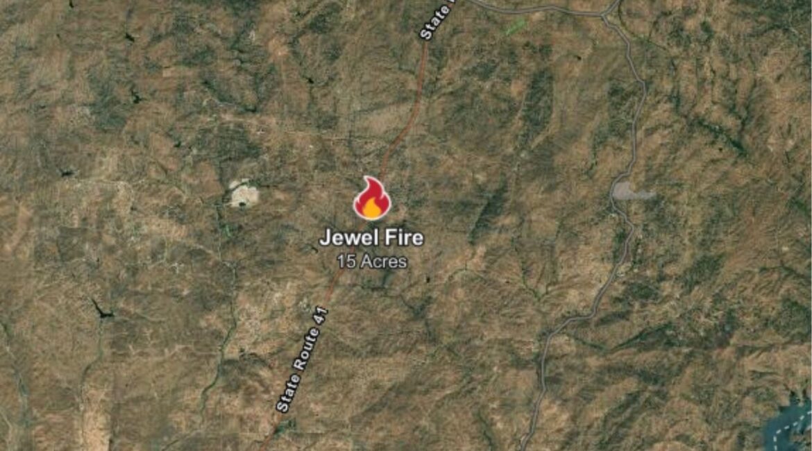 The Jewel Fire near Yosemite Lakes has burned 15 acres and is 20% contained, with no injuries or structures threatened, CalFire said Wednesday, August 6, 2025. (CalFire)