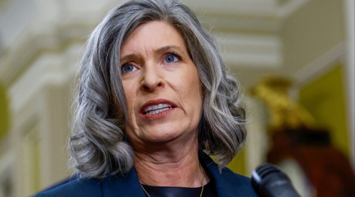 U.S. Senator Joni Ernst (R-IA) speaks to reporters, following the weekly Senate caucus luncheons on Capitol Hill in Washington, U.S., September 24, 2024. (Reuters File)