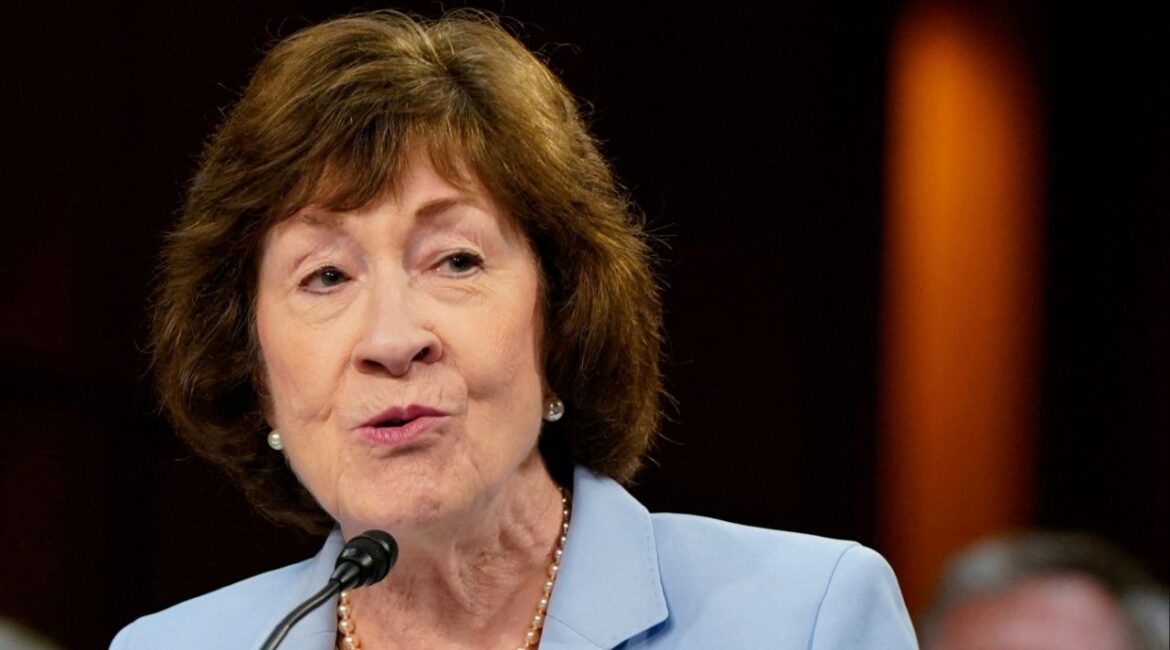 U.S. Senator Susan Collins (R-ME) speaks on behalf of one of U.S. President Donald Trump's judicial nominees during a Senate Judiciary Committee confirmation hearing on Capitol Hill in Washington, D.C., U.S., July 30, 2025. (Reuters File)