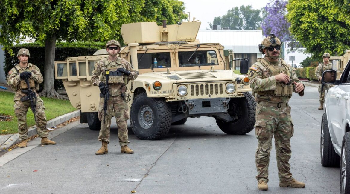 California National Guard Members Stand Guard During LA Immigration Protests