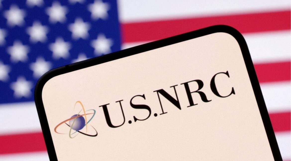 United States Nuclear Regulatory Commission logo and U.S. flag are seen in this illustration created on April 23, 2025. (Reuters File)