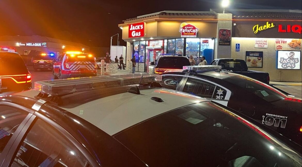 Visalia police are investigating a shooting at Jack’s Gas after a fight broke out Wednesday, August 27, 2025, night, though no injuries were reported. (Visalia PD)