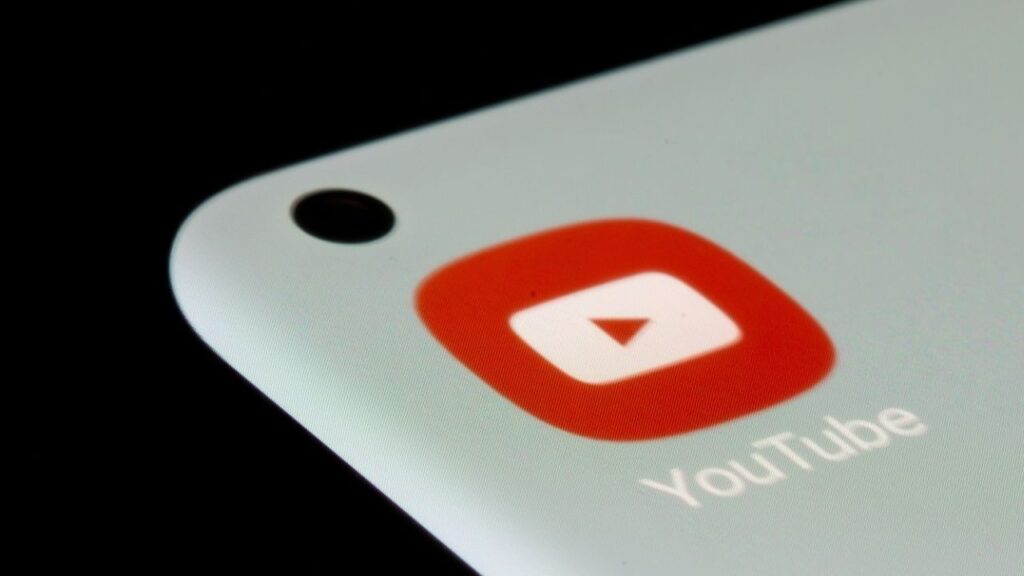 YouTube app is seen on a smartphone in this illustration taken, July 13, 2021. (Reuters File)