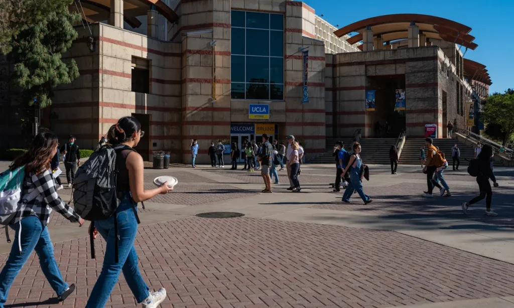 Students Walking Through UCLA Campus