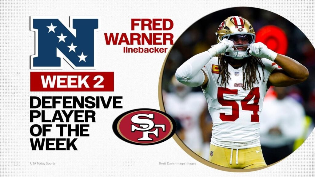 49ers Fred Warner Defensive Player of the Week (USA Today Network vis Reuters)