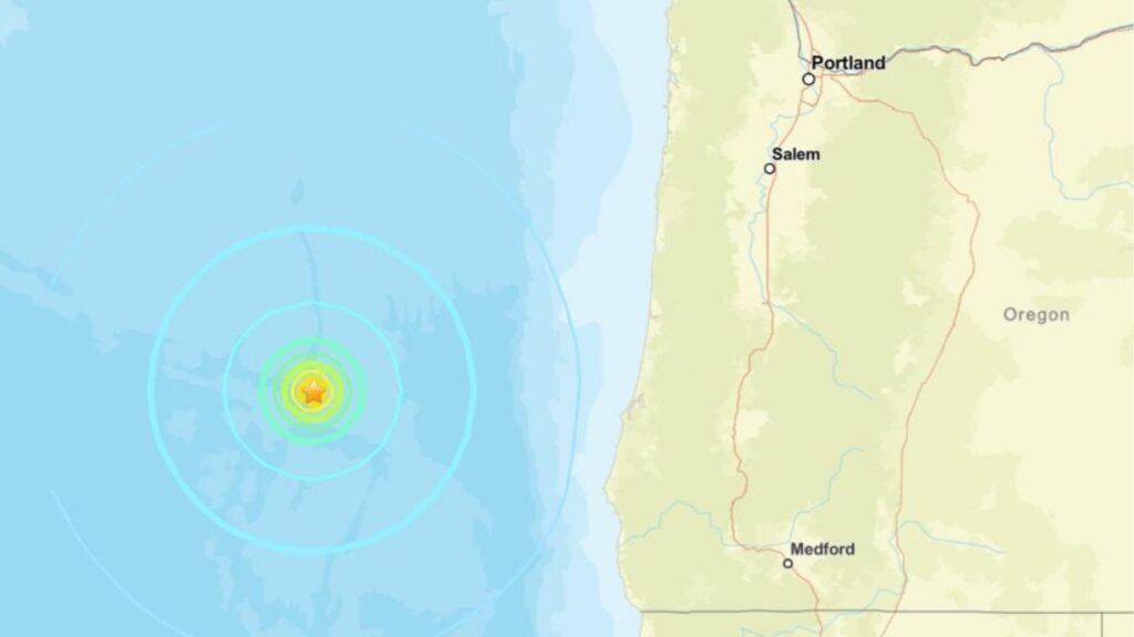 A 5.9 magnitude earthquake was detected off the Oregon Coast on Thursday, Sept. 25. (USA Today Network vis Reuters)