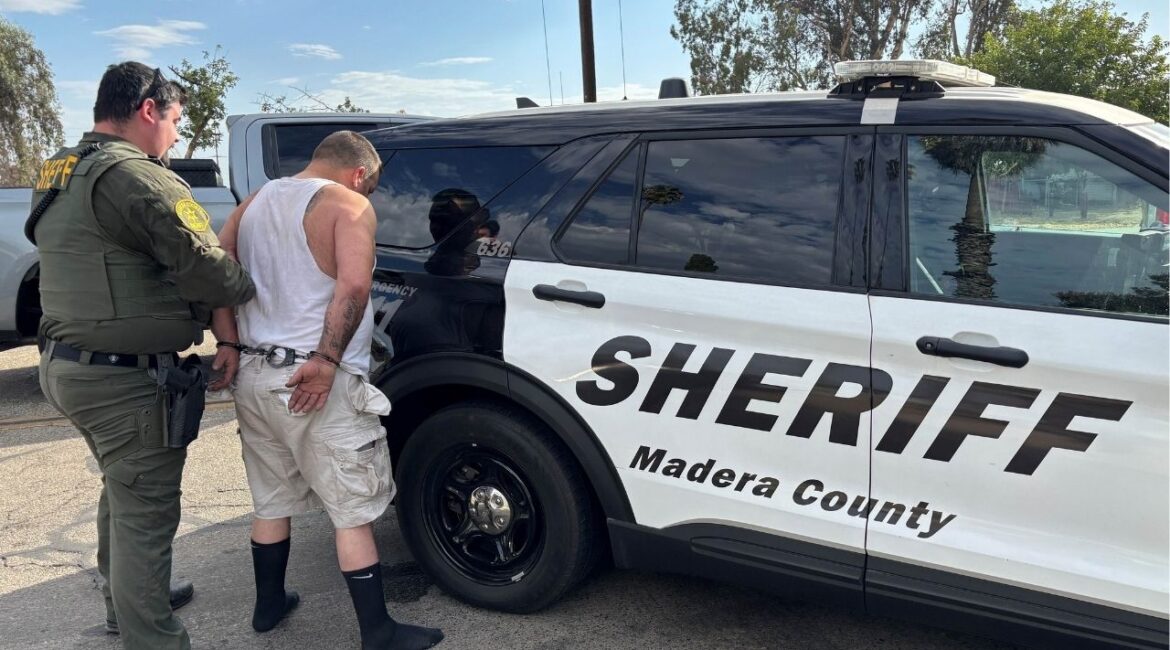A Fresno man was arrested Wednesday, Sept. 24, 2025, after deputies linked him to the theft of more than $4,900 in fencing materials from a Riverstone construction site. (Madera County SO)