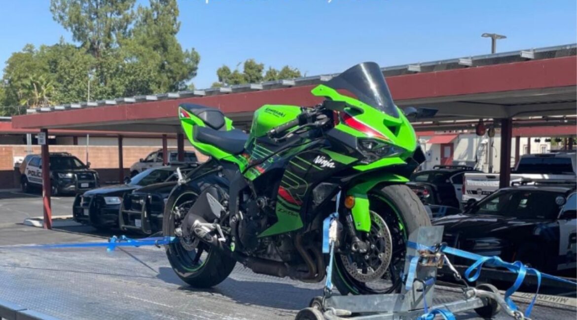 A Fresno man was arrested after a high-speed motorcycle chase on Highway 168 and city streets in Clovis, facing multiple felony charges and driving violations on Sunday, Sept. 14, 2025. (Clovis PD)