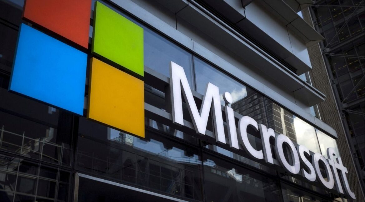 A Microsoft logo is seen on an office building in New York City in this July 28, 2015 file photo. (Reuters File)