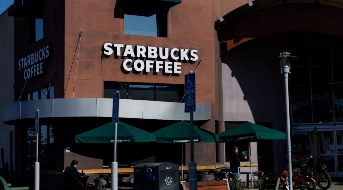 A Starbucks store is shown in Encinitas, California, U.S., February 24, 2025.