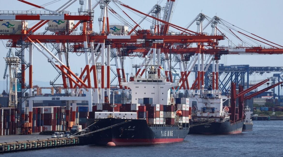 A cargo ship carrying containers is seen at an industrial port within Tokyo Port, Japan August 28, 2025. (Reuters File)
