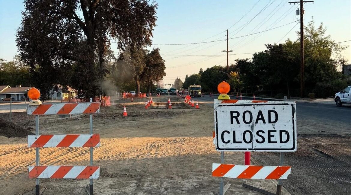 A gas leak shut down parts of Shirk Road in Visalia on Wednesday, Sept. 3, 2025, police said. (Visalia PD)