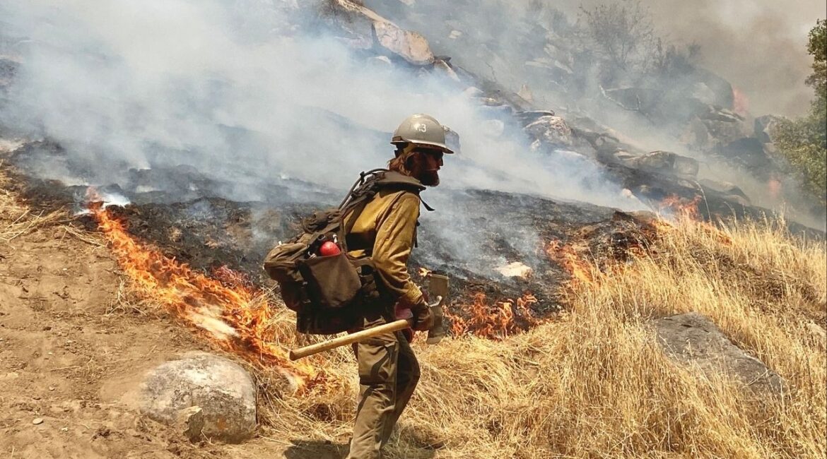 A lightning-sparked wildfire in the Sierra National Forest has burned 24,851 acres and is 12% contained, prompting evacuation orders for several zones in Fresno County as more than 1,470 firefighters work to contain the blaze amid thunderstorm threats, officials said Tuesday, Sept. 2, 2025. (U.S. Forest Service)