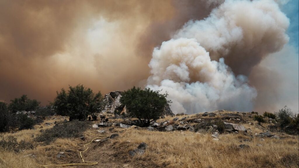 A lightning-sparked wildfire in the Sierra National Forest has burned nearly 30,000 acres in Fresno County, prompting evacuation orders and warnings as crews work to contain the 12% contained Garnet Fire. (U.S Forest Service)