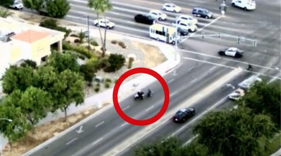 A photo of a Clovis Police drone tracking down a known shoplifter on Wednesday, Sept. 24, 2025. (Clovis PD)
