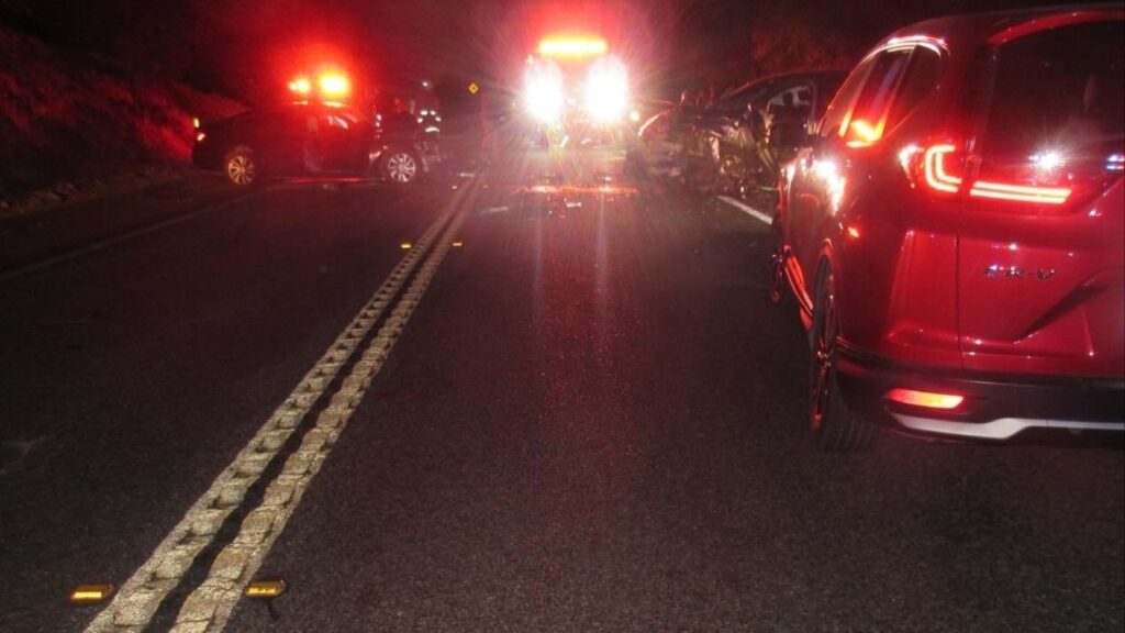 An 87-year-old Fresno woman was killed and two drivers were injured in a head-on crash Sunday, Sept. 7, 2025, on SR-41 in Madera County, where a 30-year-old Oakhurst woman was arrested on suspicion of felony DUI, the CHP said. (CHP)