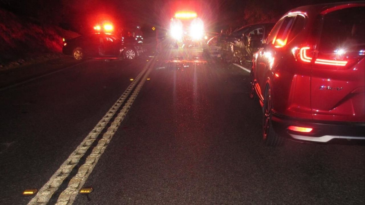 An 87-year-old Fresno woman was killed and two drivers were injured in a head-on crash Sunday, Sept. 7, 2025, on SR-41 in Madera County, where a 30-year-old Oakhurst woman was arrested on suspicion of felony DUI, the CHP said. (CHP)