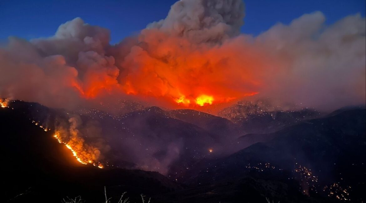 The lightning-sparked Garnet Fire in the Sierra National Forest has burned 54,925 acres in Fresno County, with 14% containment as of Tuesday morning, the U.S. Forest Service said. (U.S. Forest Service)
