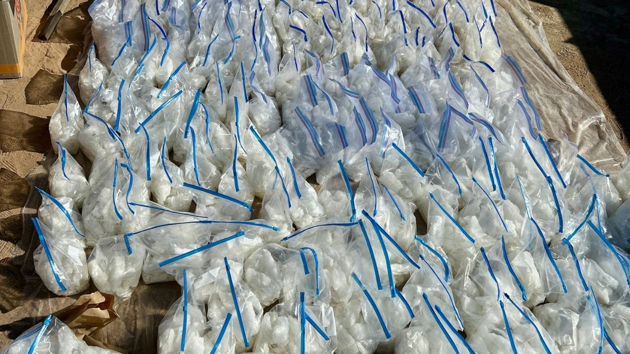Authorities in Kern County dismantled a large methamphetamine conversion lab in North Edwards on Wednesday, Sept. 3, 2025, seizing more than 860 pounds of the drug and arresting three suspects, officials said. (Kern County SO)