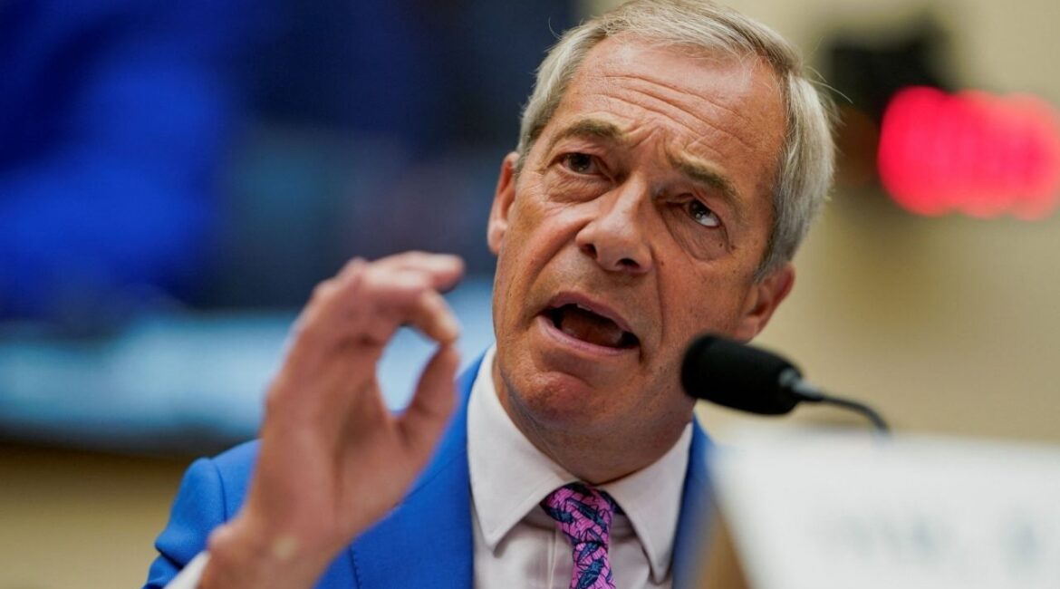 Britain's Reform UK Party leader Nigel Farage testifies before a House Judiciary Committee hearing on European threats to American free speech and innovation, on Capitol Hill in Washington, D.C., U.S., September 3, 2025. (Reuters/Nathan Howard)
