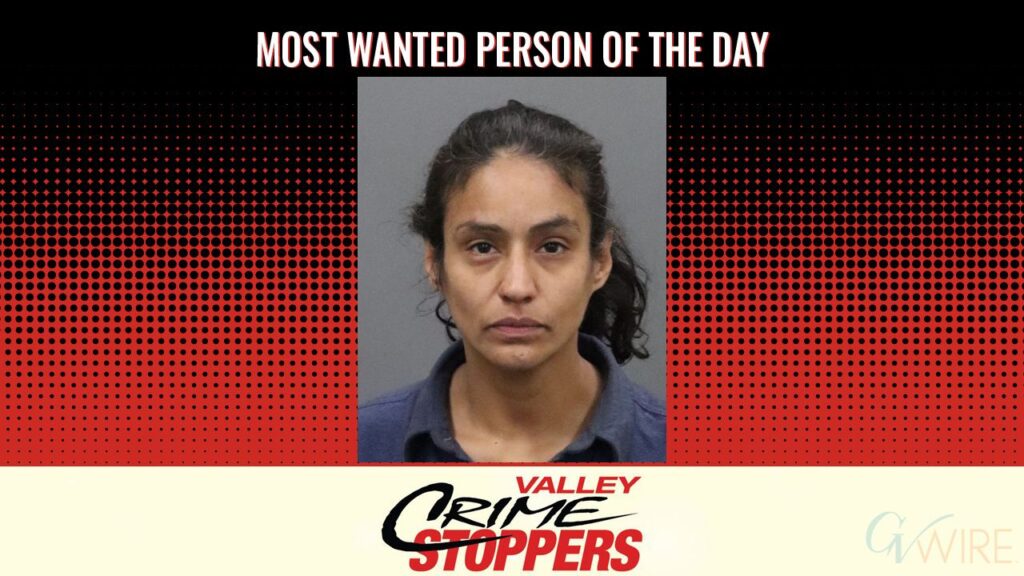 Celia Ann Santiago is Valley Crime Stoppers' Most Wanted Person of the Day for September 2, 2025. (Valley Crimes Stoppers)