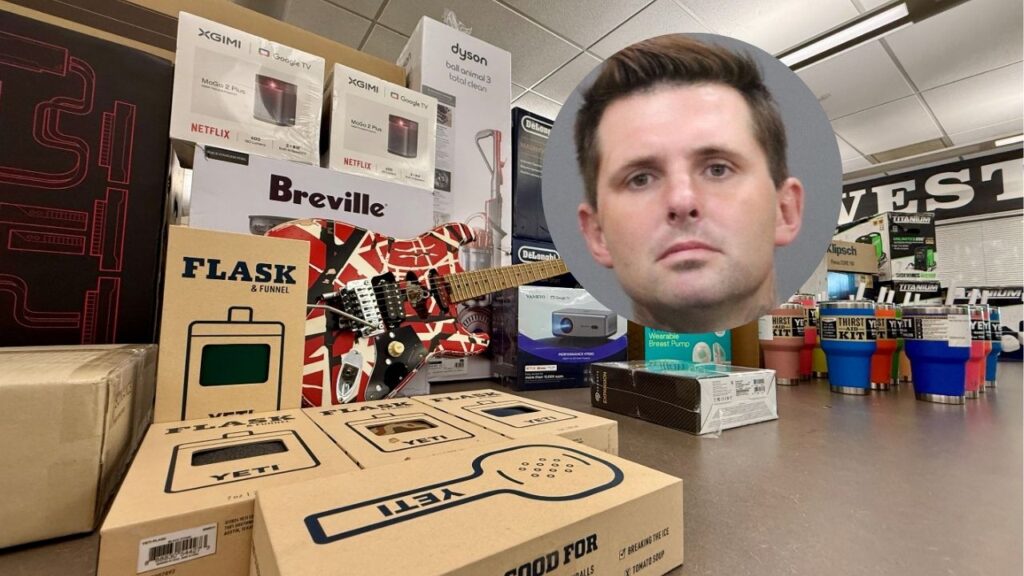 Clovis police recovered nearly $20,000 in stolen goods, arrested Sean Byer, 37, of Clovis, and are searching for another in organized retail theft cases. (Clovis PD)