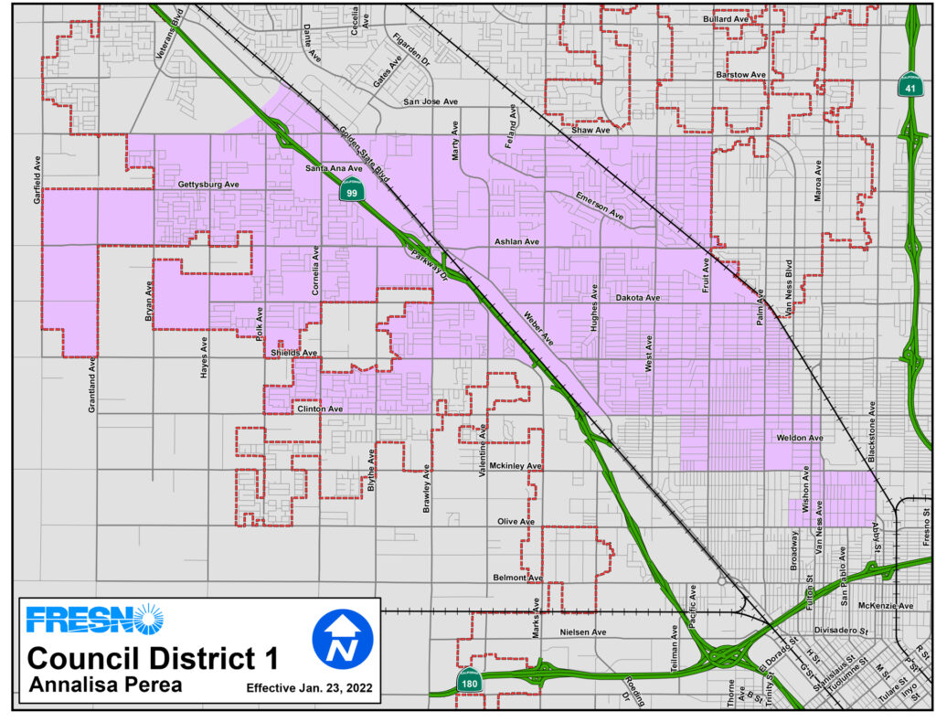 Fresno District 1 Map