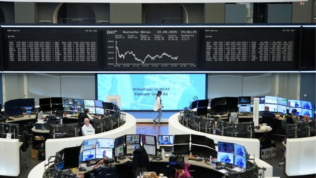German share price index DAX graph is pictured at the stock exchange in Frankfurt, Germany, September 22, 2025. (Reuters File)