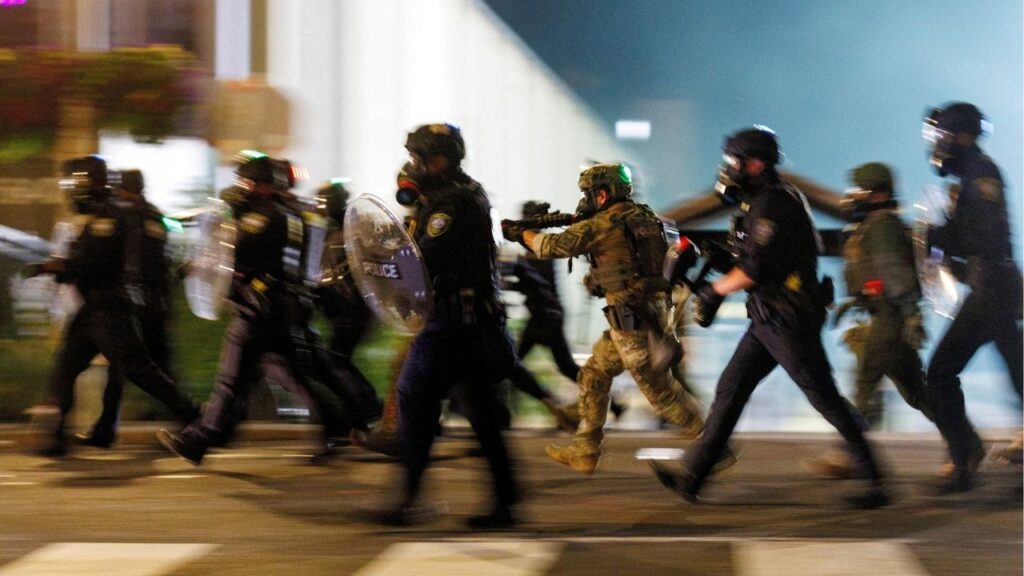 ICE agents charge towards protesters during a protest against the U.S. President Donald Trump administration's immigration policies, outside an ICE detention facility in Portland, Oregon, U.S., September 1, 2025. (Reuters File)