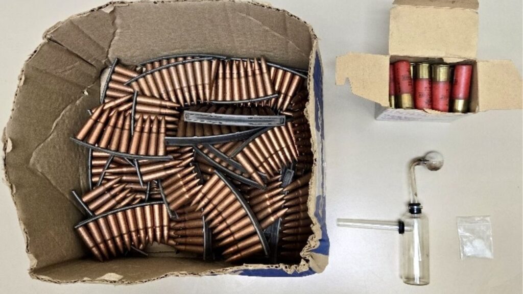 Kern County deputies arrested a 59-year-old Lake Isabella man Thursday, Sept. 18, 2025, after finding multiple firearms, narcotics, and drug paraphernalia in his home. (Kern County SO)