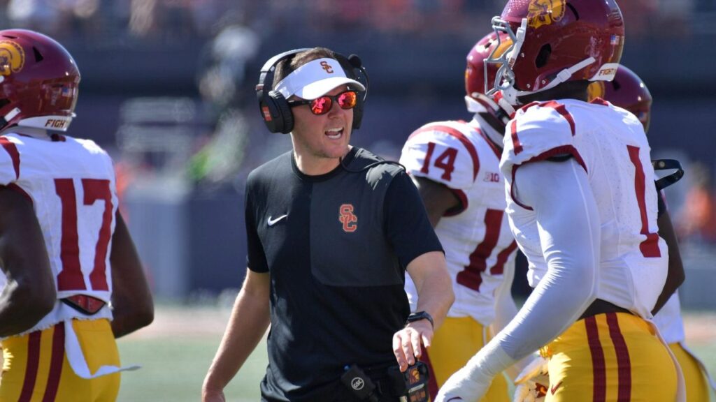 Lincoln Riley at USC Football Practice