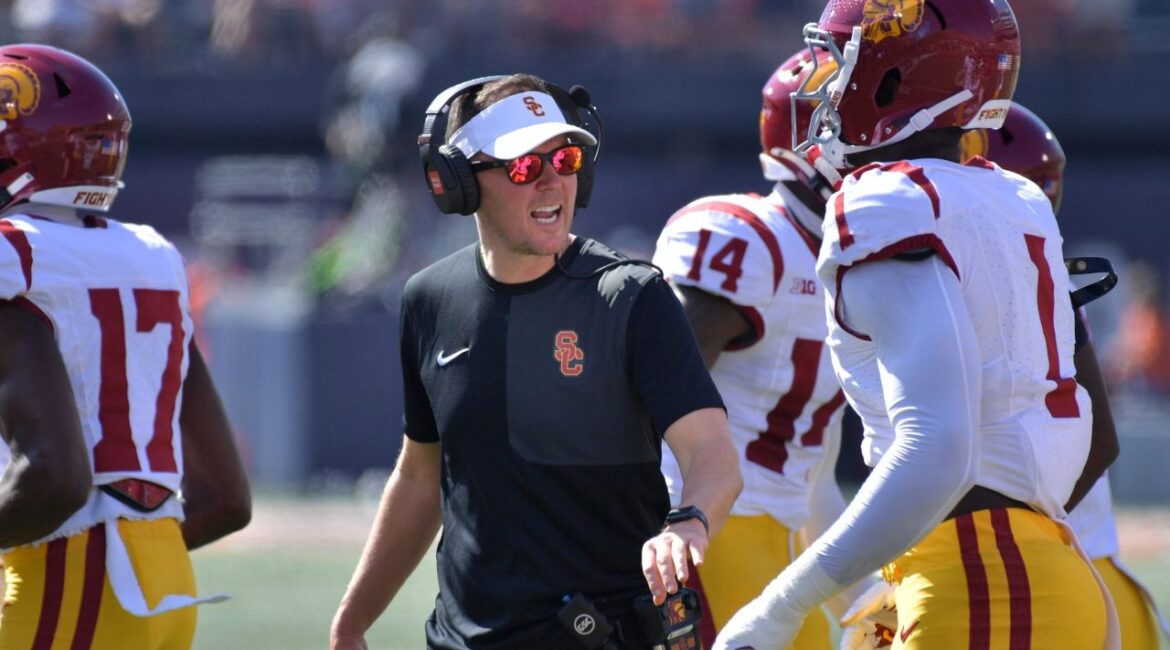 Lincoln Riley at USC Football Practice