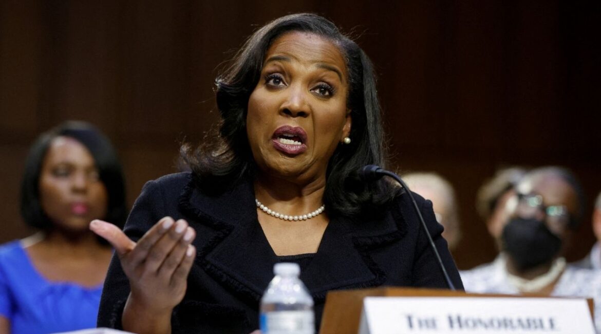 Lisa Cook testifies before a Senate Banking Committee hearing on her nomination to be a member of the Federal Reserve Board of Governors (for a second term), on Capitol Hill in Washington, U.S., June 21, 2023. (Reuters File)