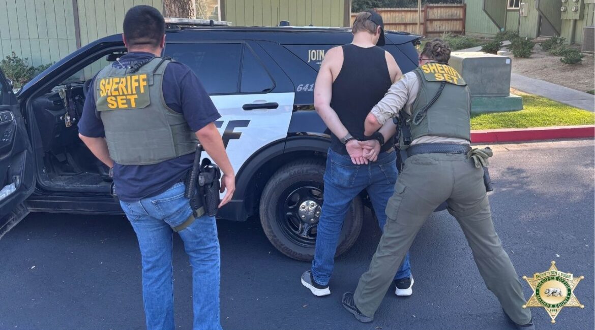 Madera County deputies arrested Kyle Thomas Clarkson, 31, on Monday, Sept. 22, 2025, after a community tip led the Madera Special Enforcement Team to locate him, ending a months-long search for his PRCS violation. (Madera County SO)