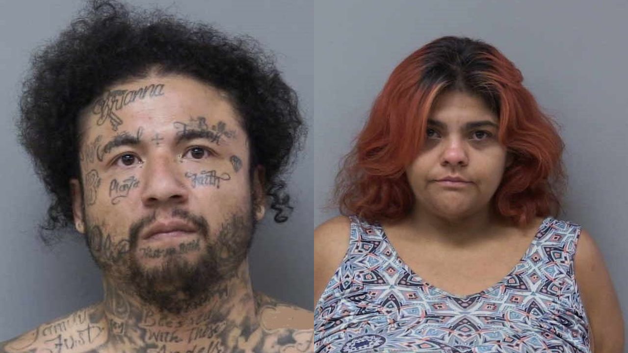 Madera County deputies, with K9 Canelo, apprehended Sean Deanda (left), 32, after he allegedly assaulted a truck owner with a shovel during a stolen Freightliner incident, while Eliza Martinez, 37, was also detained. (Madera County SO)